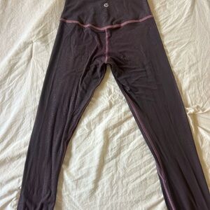 Lululemon Brown Leggings with Pink Accents